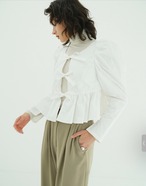 CLANE SHORT PEPLUM RIBBON TOPS