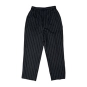 90s Burberrys バーバリー ストライプ スラックス パンツ L /黒 ブラック系/レディース/ビンテージ/日本製