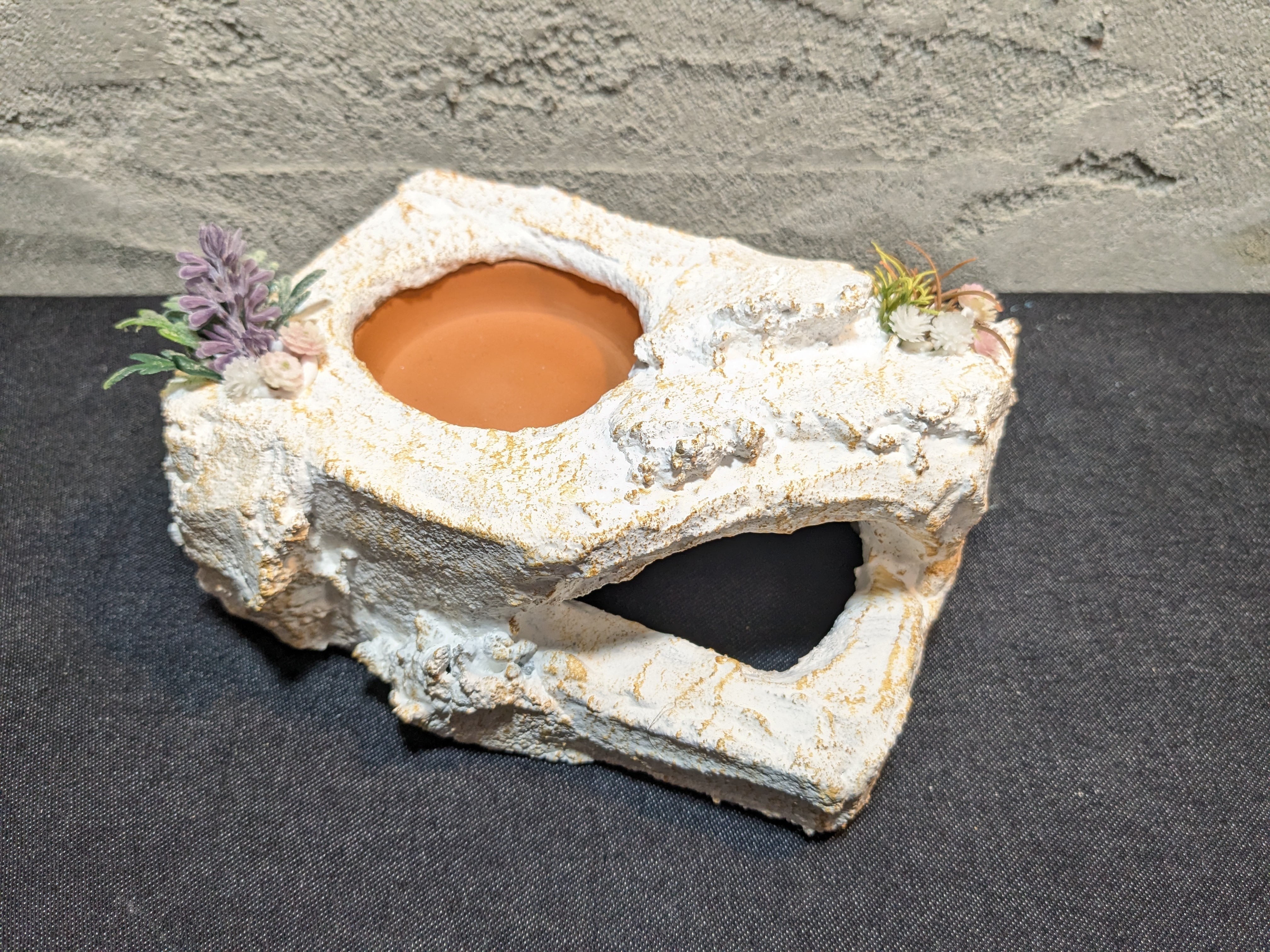 【最終値下げ】ともえ屋　爬虫類　シェルター　水入れ　セット 祷 Inori】オリジナル ウェットシェルター（ブラック） | 爬虫類用造形