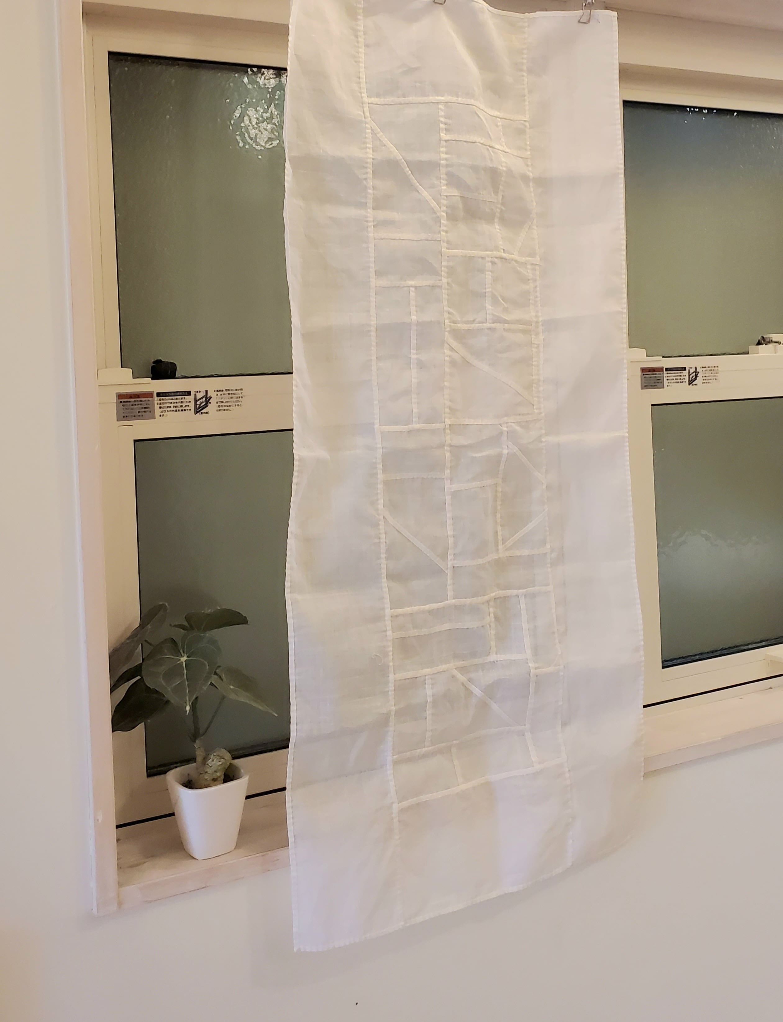 韓国 ロングポジャギ 45×100cm 現行品 ホワイト 手縫い 韓国伝統工芸品