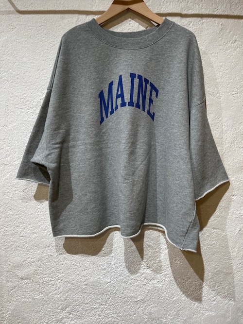 bib milk/cut off crew sweet    ヘザーグレー　MAINE