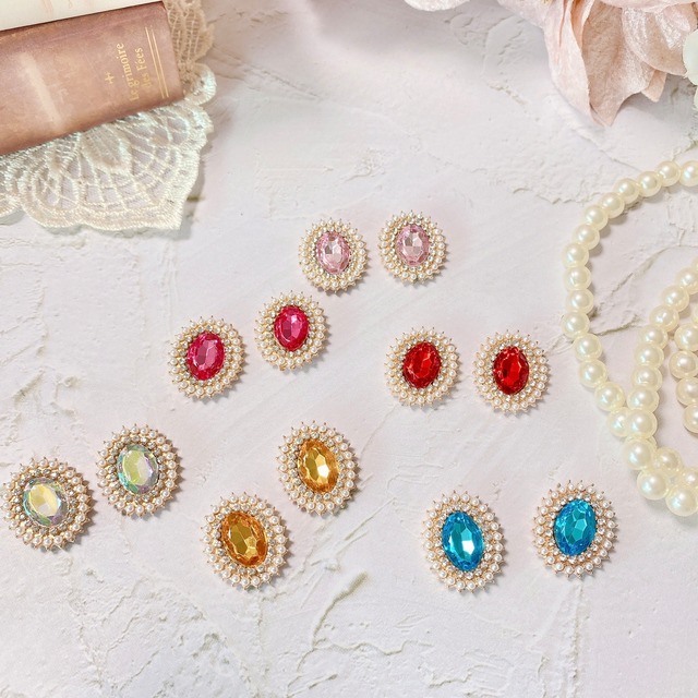 ⭐️1個　50円⭐️ パール＆ラインストーン　センターパーツ　アクセサリー　デコパーツ