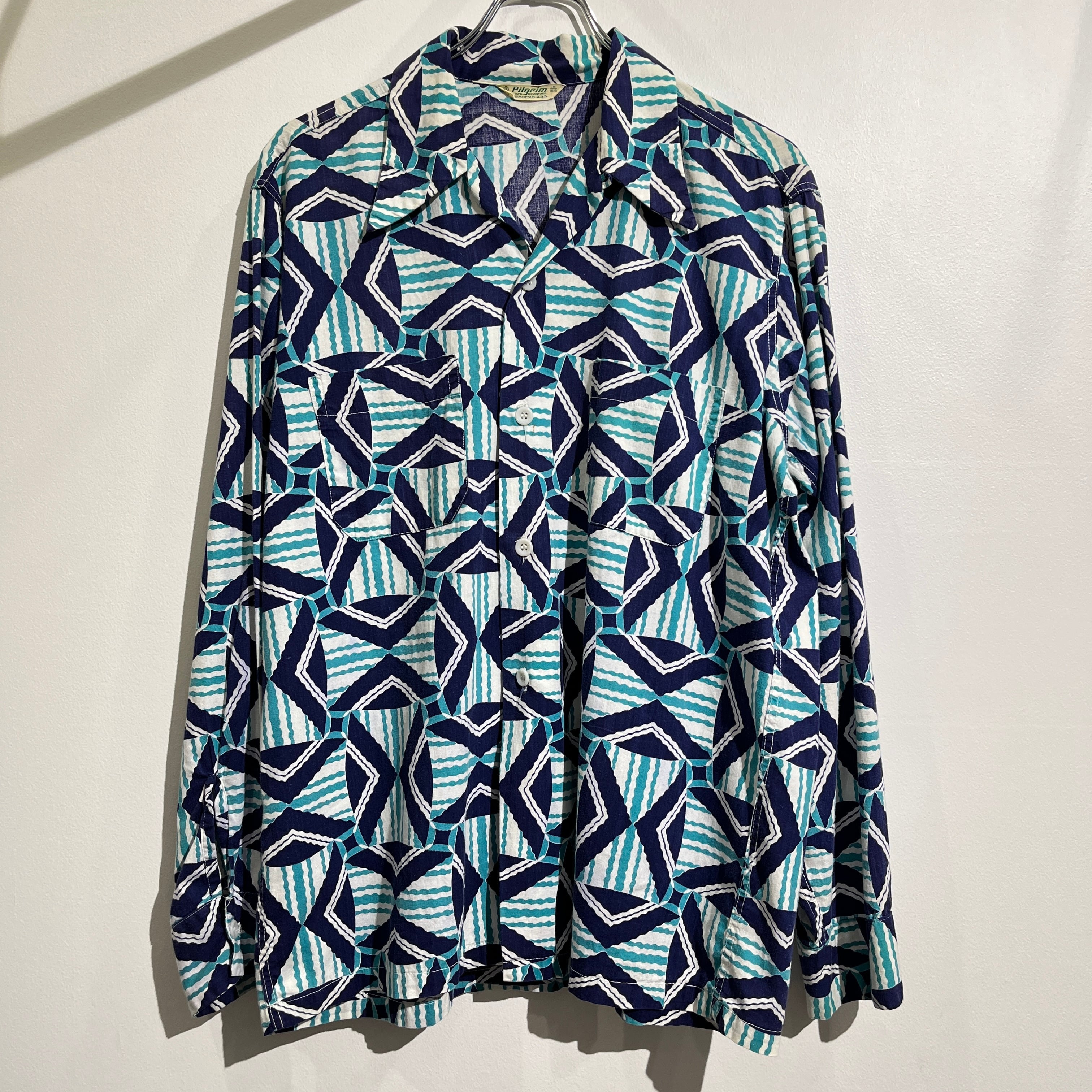 40s 50s Pilgrim Long Sleeve Cotton Hawaiian Shirt 40年代 50 40s 50s Pilgrim Long Sleeve Cotton Hawaiian Shirt 40年代 50