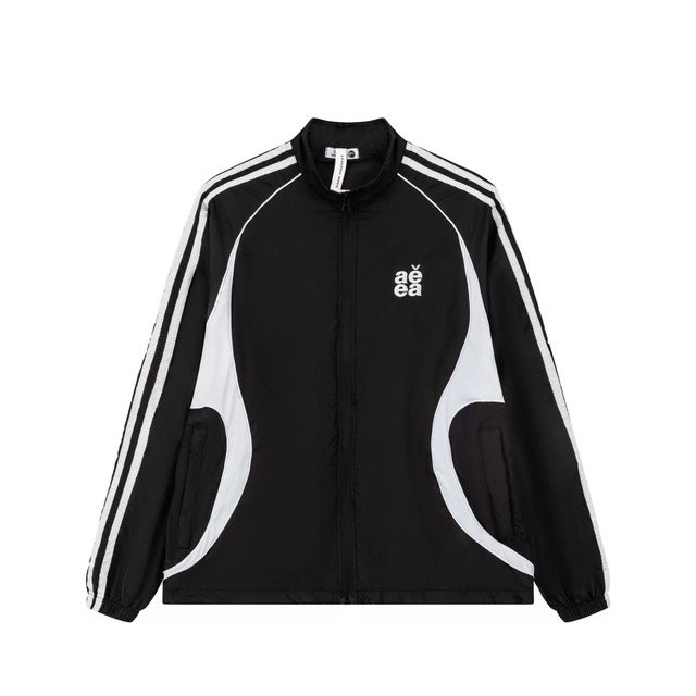 バイカラーラインスタンドカラージップジャケット 2col   R02593