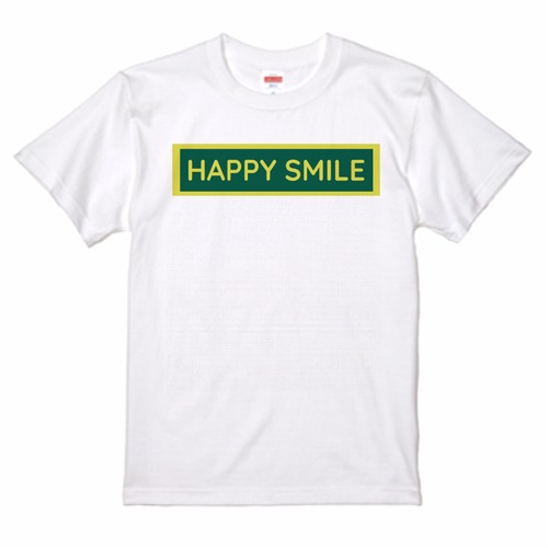 ロゴ入りTシャツ HAPPYSMILE ホワイト 男女兼用