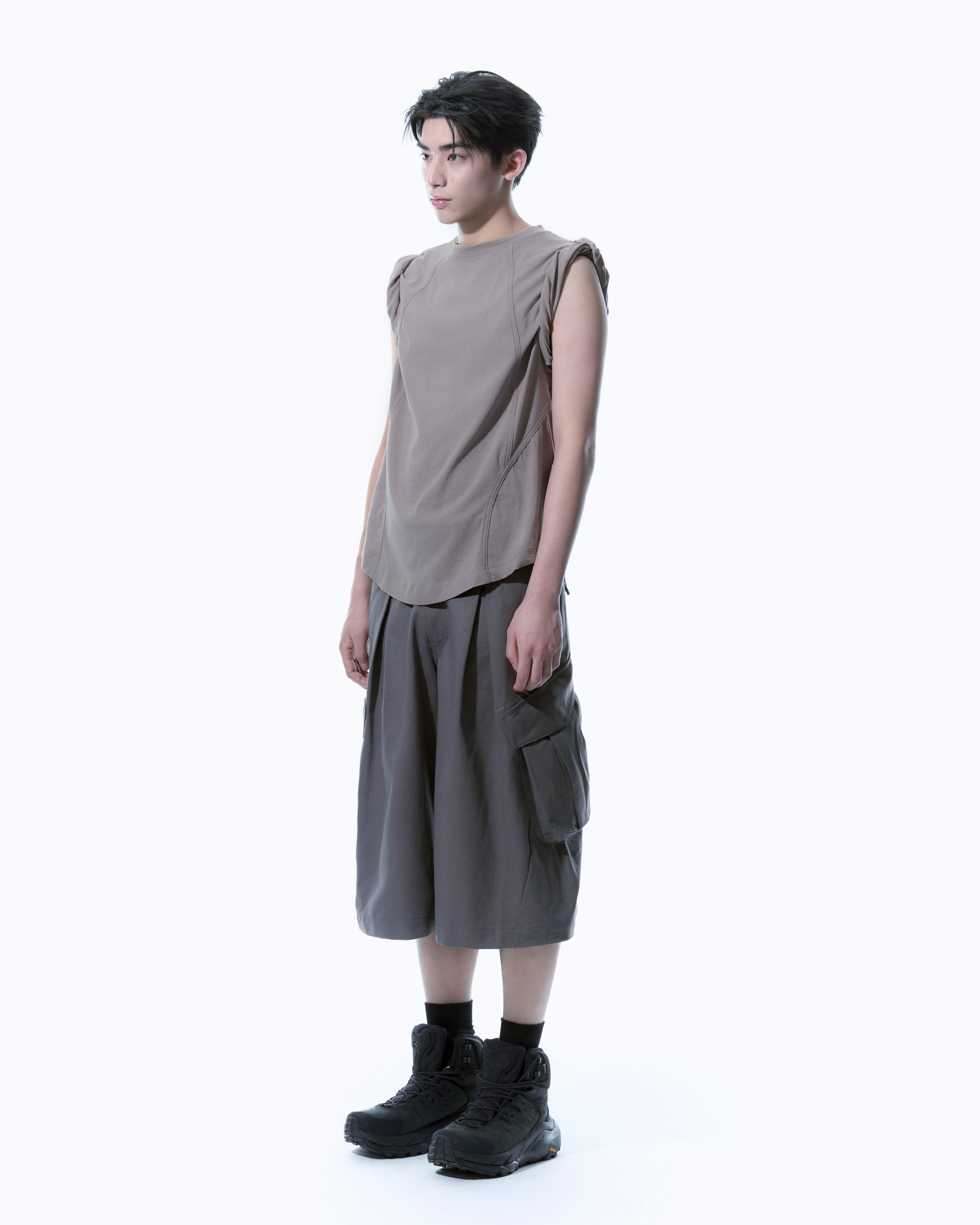 SAN SAN GEAR] CAPRI PANTS [PURPLE GREY] 正規品 韓国ブランド 韓国