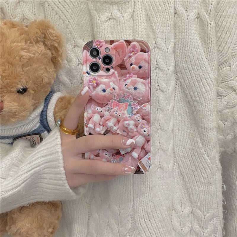 ○familiar 女の子とクマ刺繍 iPhoneケース13 ファミリア】ファミリア