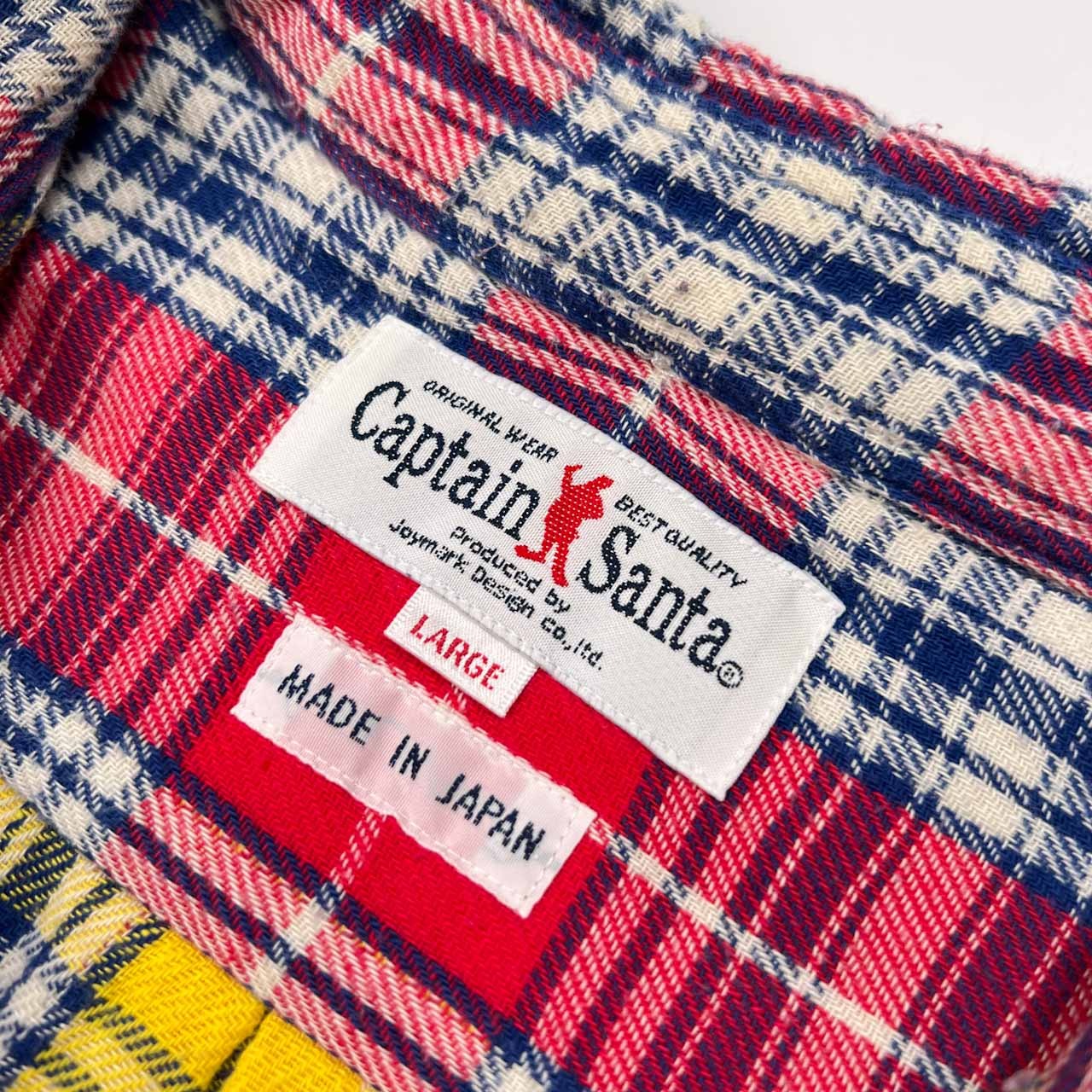 CAPTAIN SANTA キャプテンサンタ チェック柄 ダブルフェイス 長袖 ネルシャツ サイズ L /メンズ/日本製/レッド×イエロー