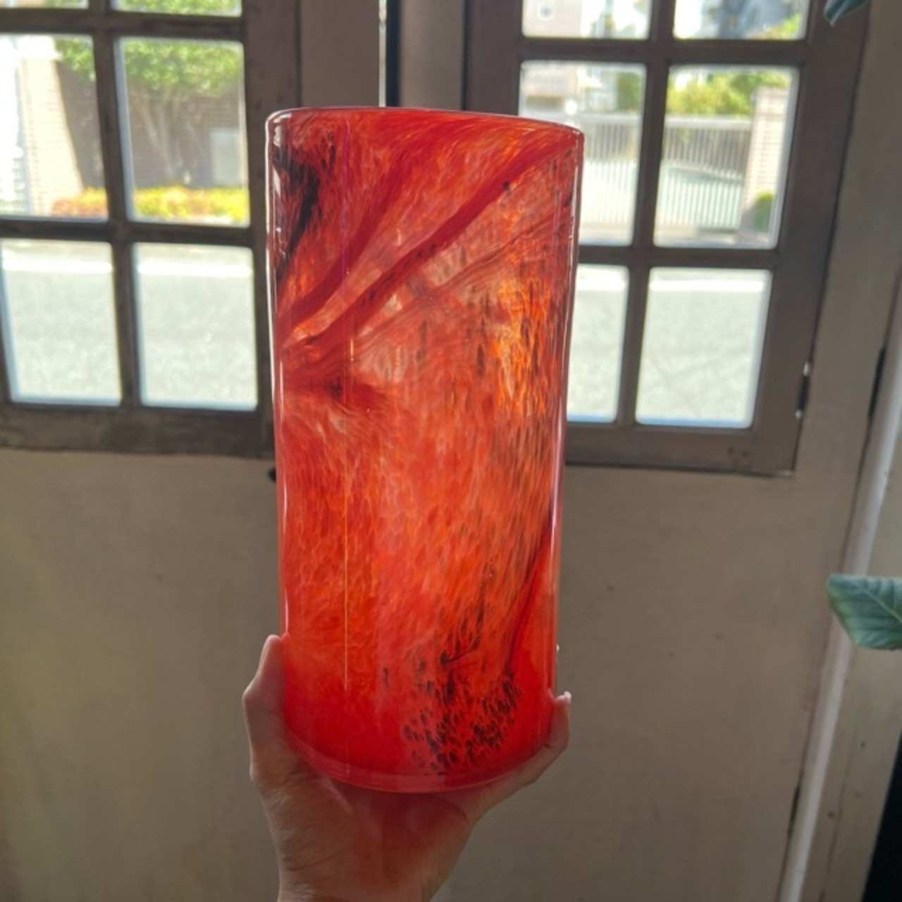 GLASS VASE  FLUSSO ORANGE L　ガラスグラデーション フラワーベース　Lサイズ 　生花　ドライフラワー　花瓶　花　