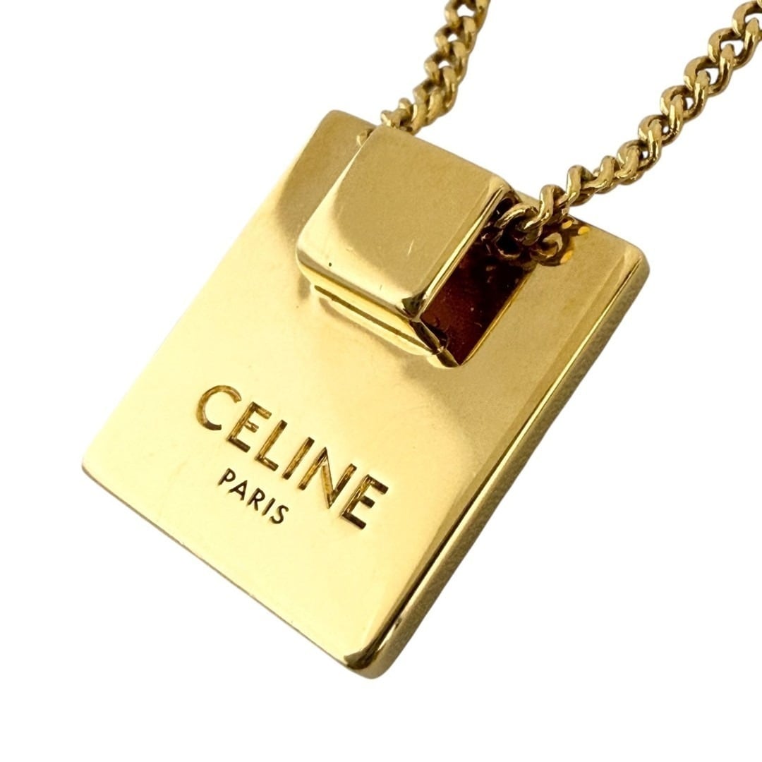 CELINE アルファベット　ネックレス ゴールド　ブロック セリーヌ レディース アルファベット ネックレス ペンダント