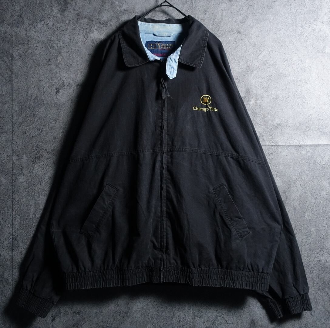 "HILTON" Black Logo Embroidered Design Swing Top Blouson