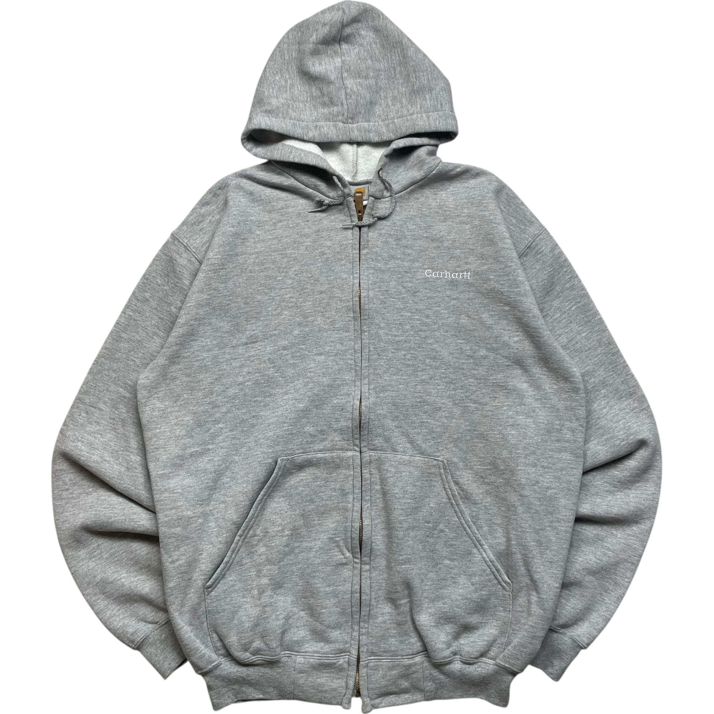 《L》 Carhartt カーハート ジップパーカー 刺繍ロゴ ワンポイント グレー no.9291