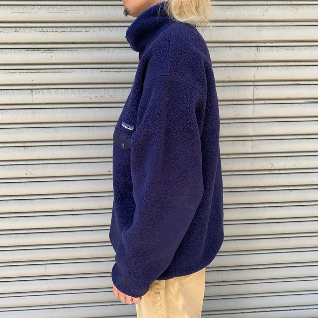 USA製　patagonia パタゴニア　シンチラスナップT フリース　ネイビー