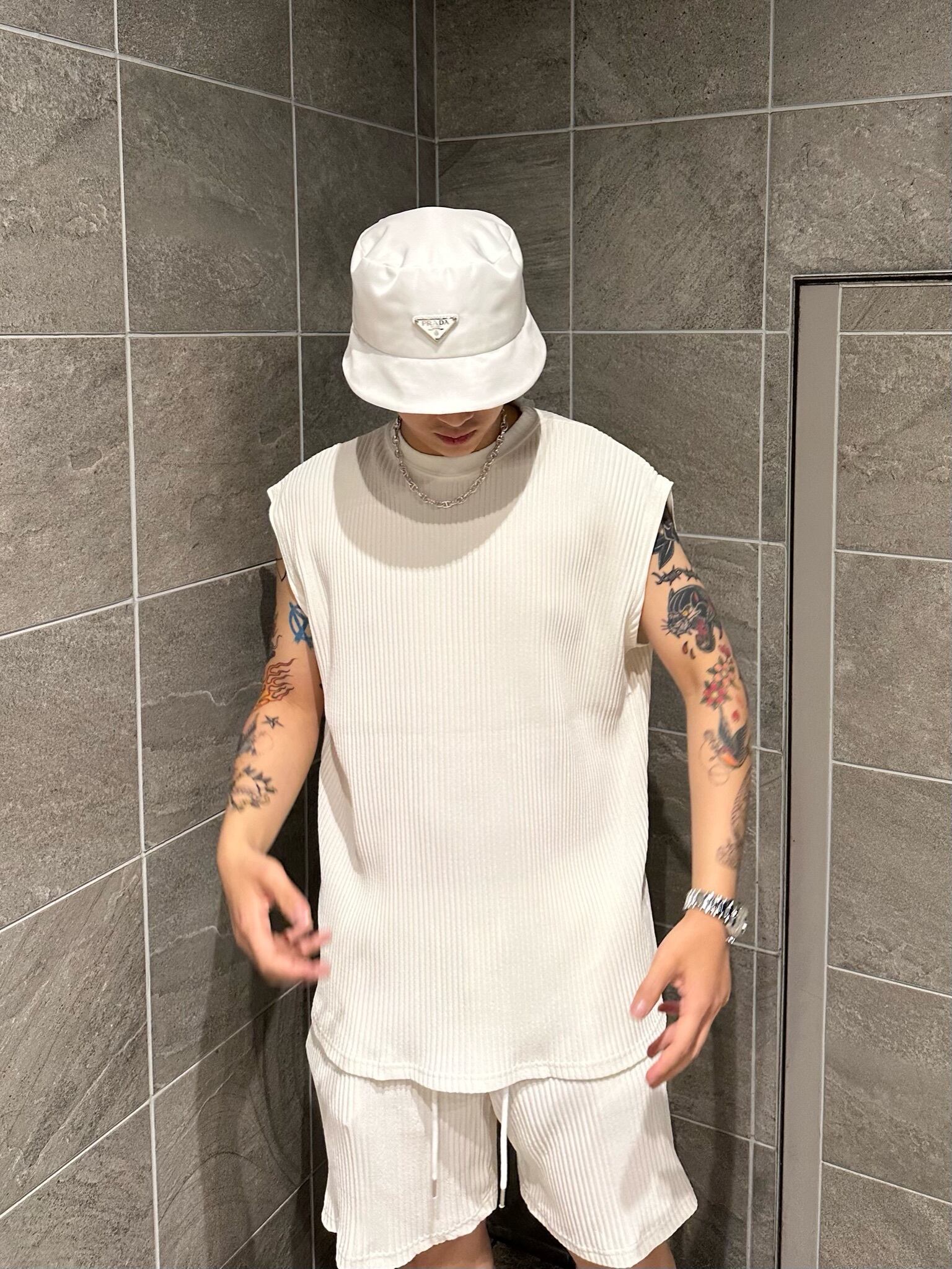 ALUDE セットアップ 白 ALUDE SELECT】sheer short sleeve set up(3color) | 【ALUDE