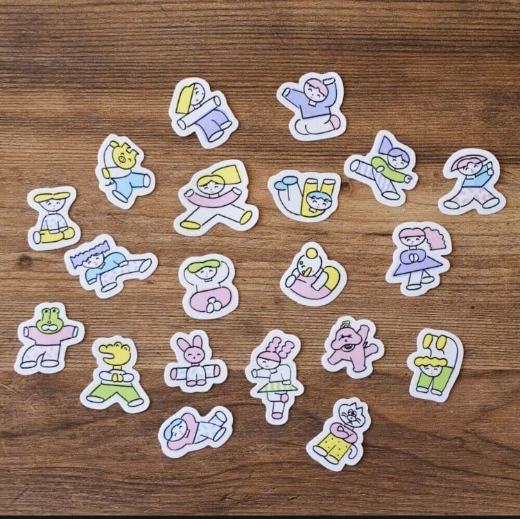 ニシワキタダシ フレークシール「それぞれすきなポーズシール」 | Macaroni