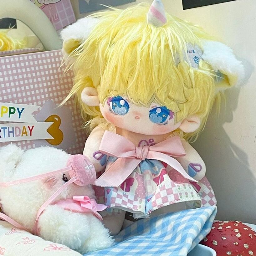 ✿20cm✿ 星レモン 骨あり 無属性正常体ぬいぐるみ furry猫耳金髪 無