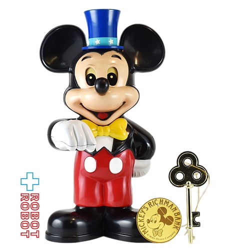 トミー ディズニー ミッキーマウス ミッキーのリッチマンバンク プラスチック貯金箱フィギュア 箱入