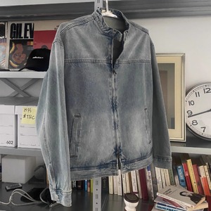 ショートスタンドカラーデニムジャケット　0879