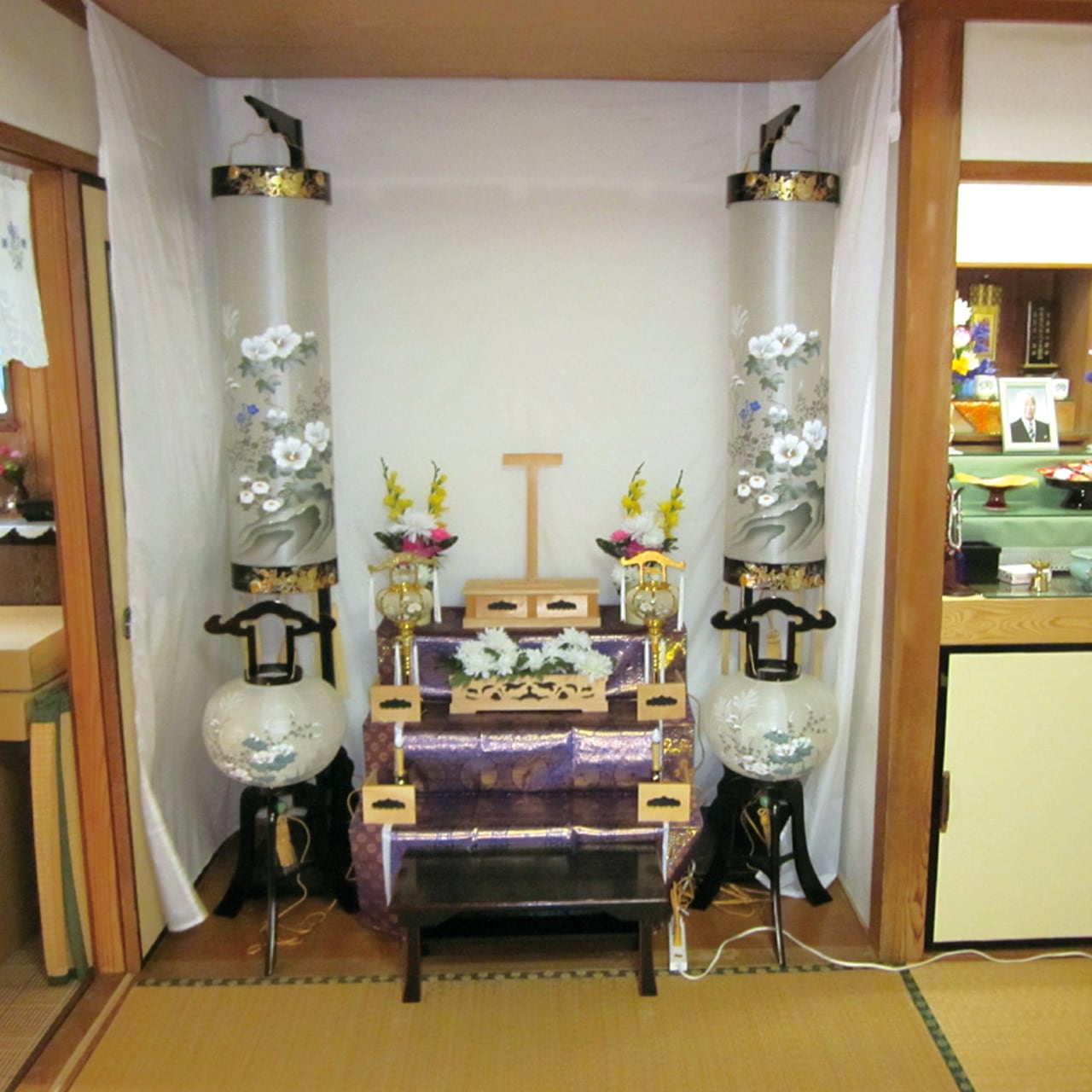 レンタル】初盆セット 盆提灯 祭壇 法要 新盆セット お盆 ◇後幕（白布