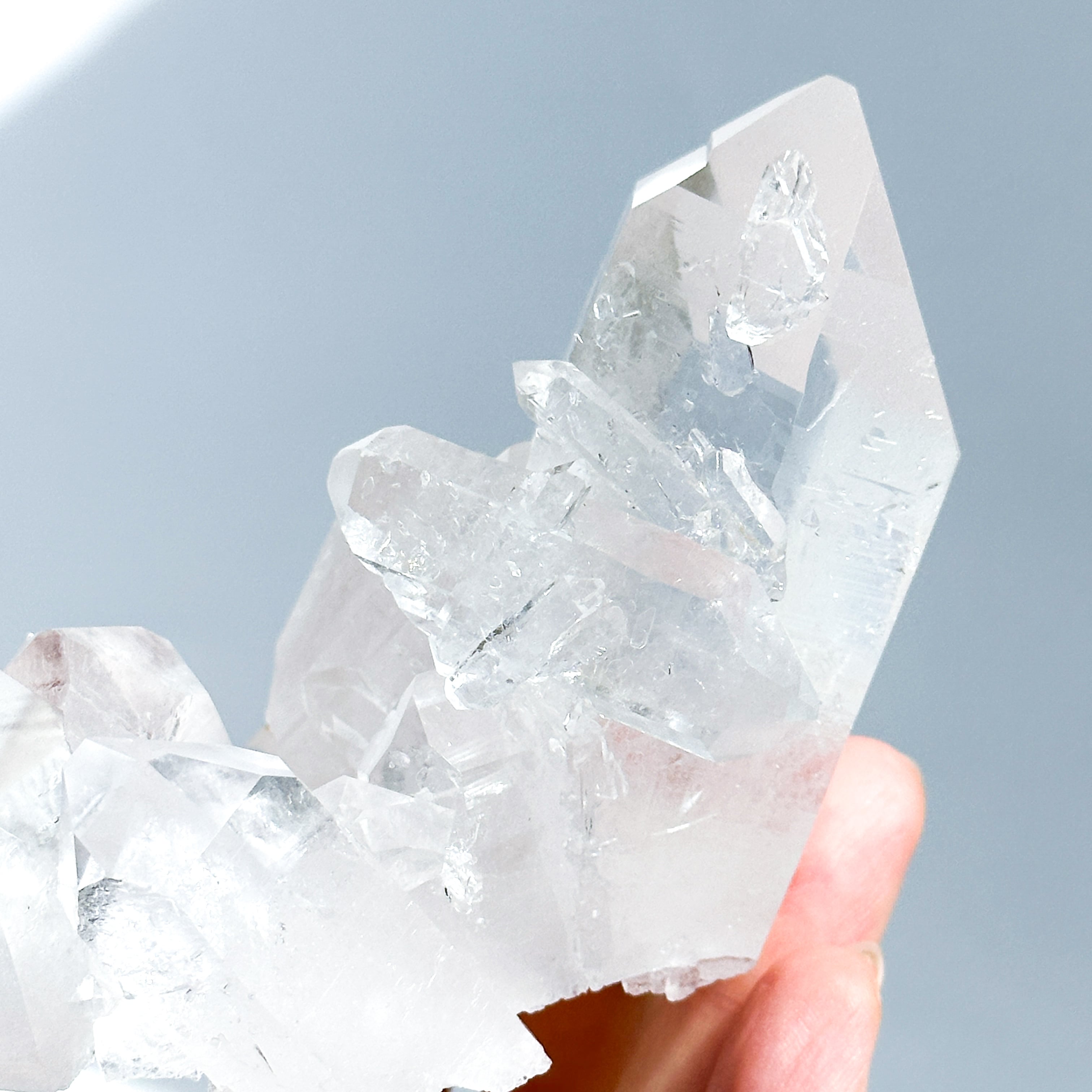 【鉱物商店】稀有品　両面の方解石　クリスタル　クォーツ 大きな結晶◎ゼッカ産水晶クリアクォーツ クラスター93◇ Clear Quartz