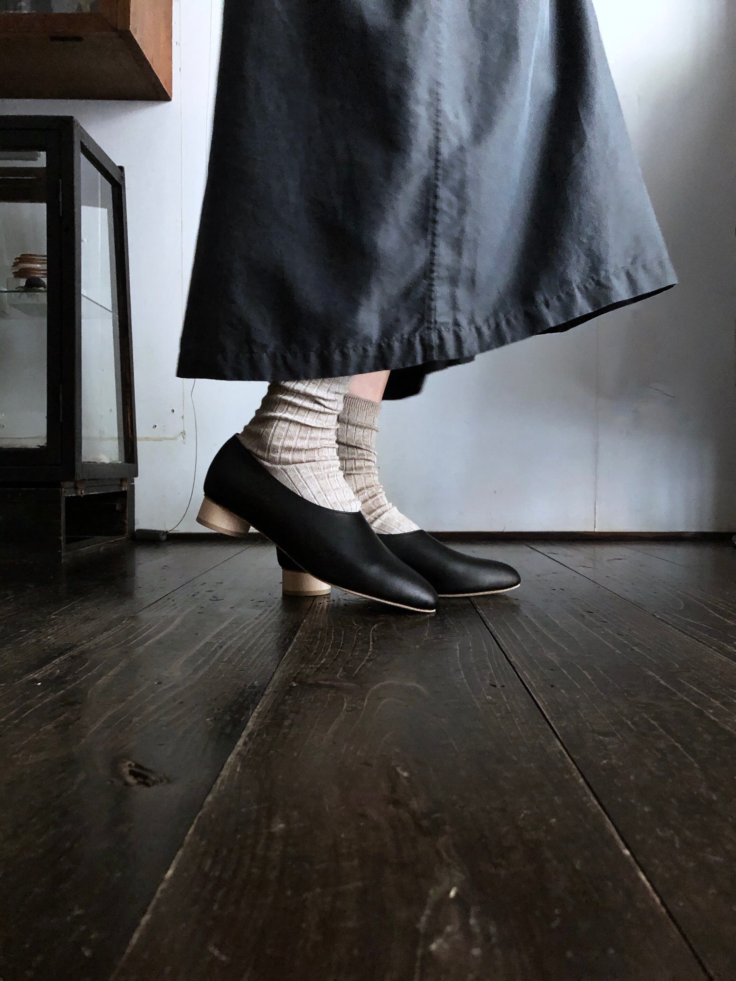_fot フォート　ウッドヒールパンプス　37 ブラック _Fot ウッドサークルヒールパンプス 25 | suifu