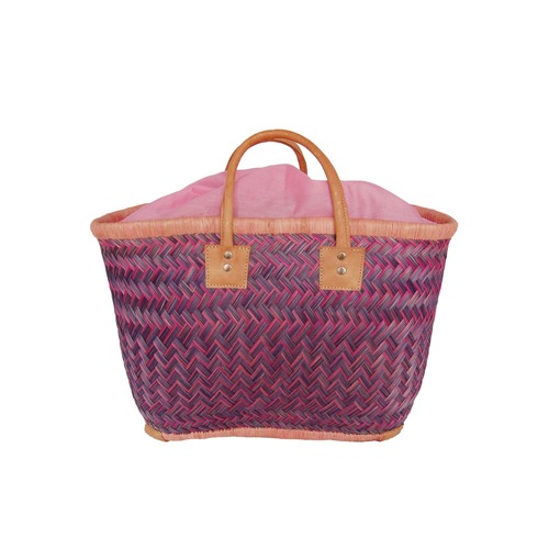 アウトレット品【かごバッグ】パニエM / インナーバック付き / Pink mix / マルシェバッグ