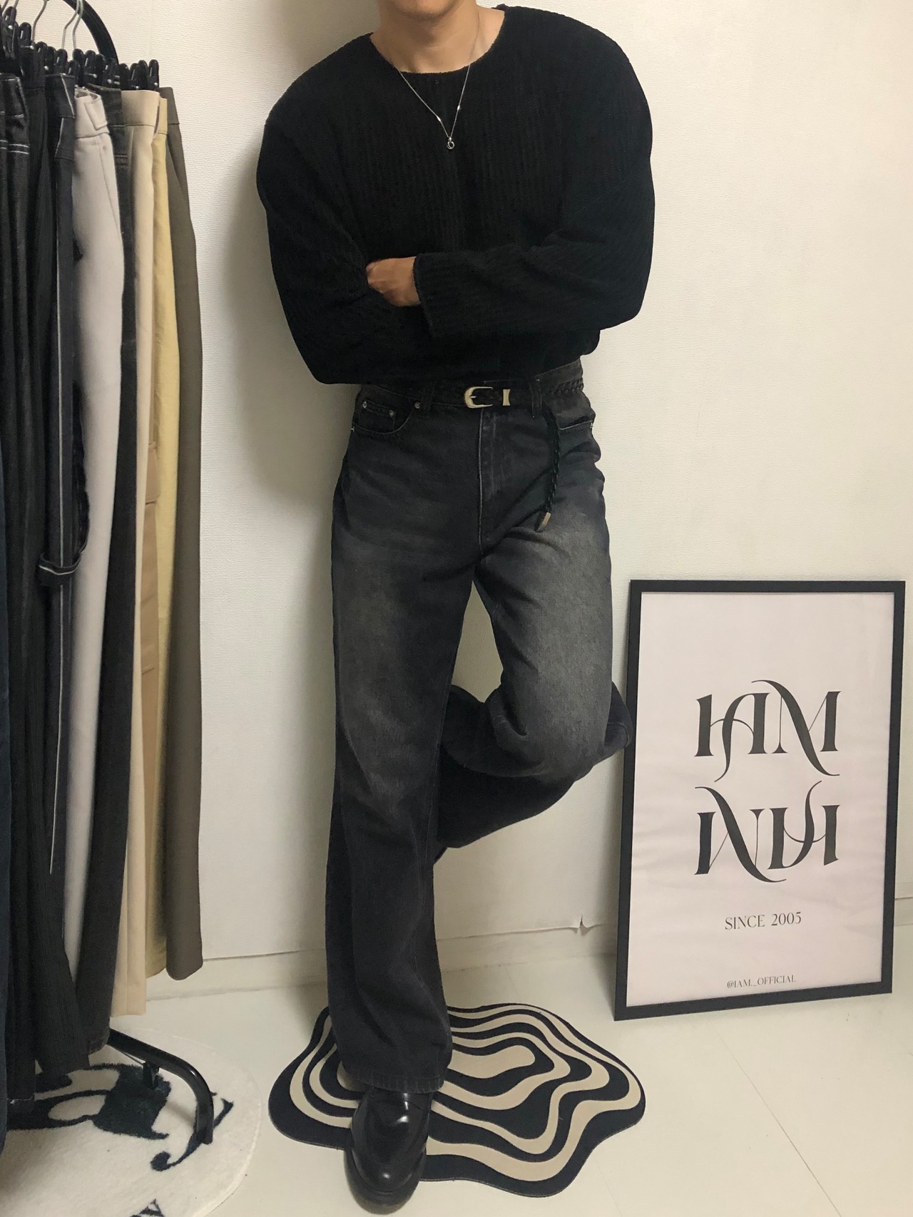 Relaxed Boots-cut Denim [Black] - 8