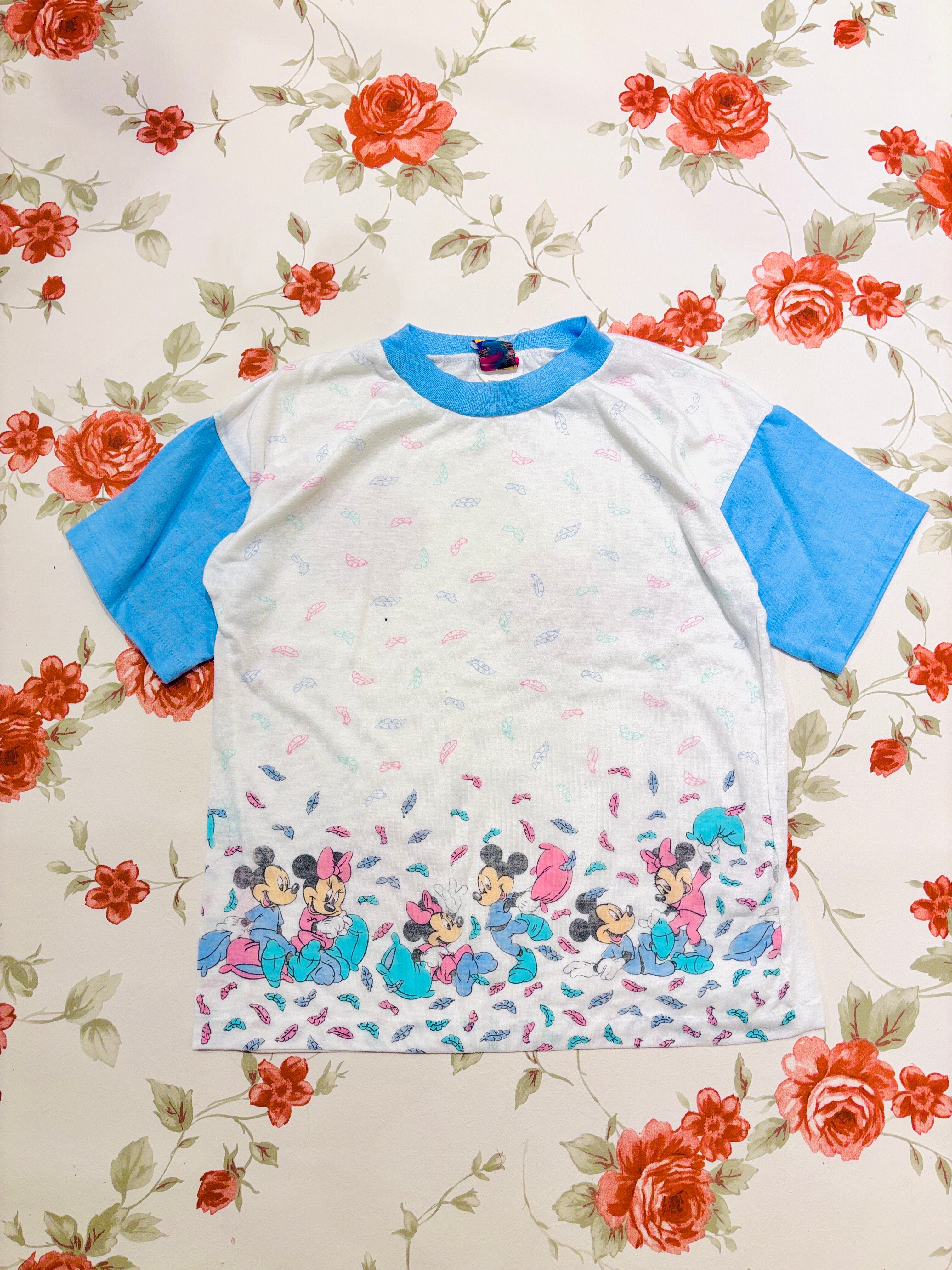 【kids vintage】Mickey Minnie T-sh. about 8-10y