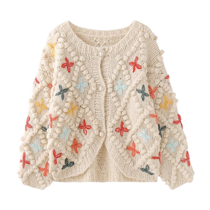 【屋FUN FUN LOU LOW FUN】レトロフラワーニット