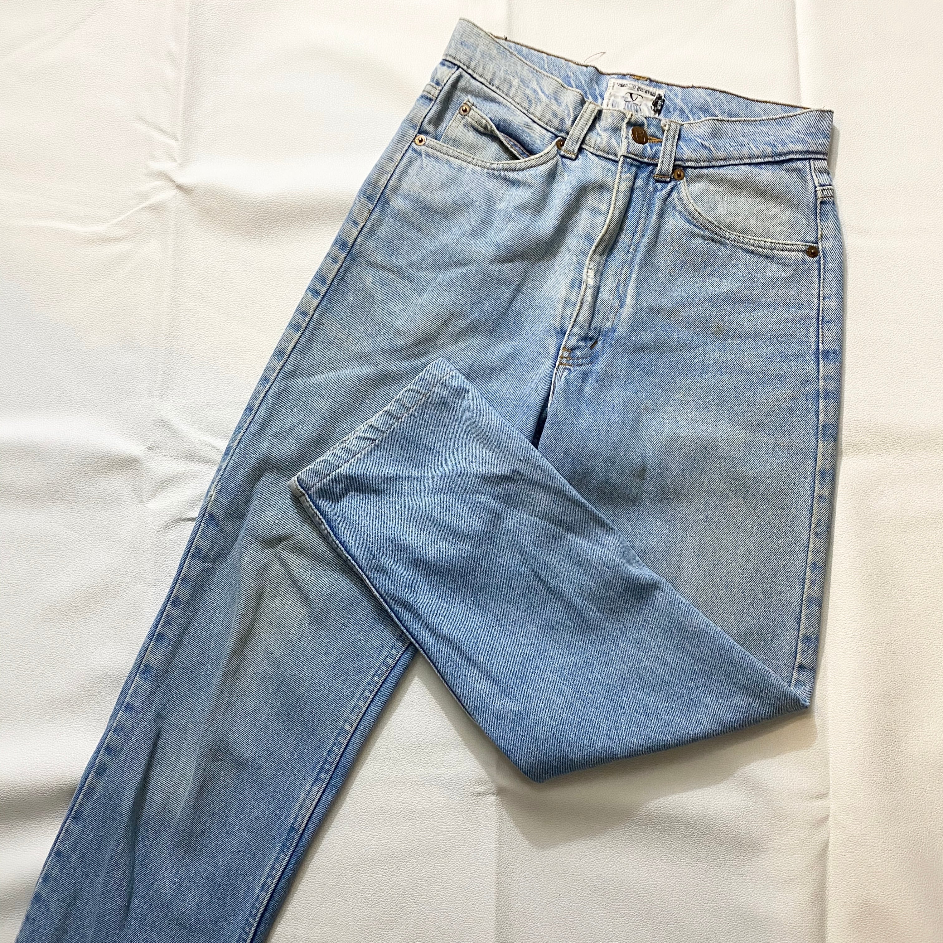 VALENTINO GARAVANI leather patch design denim pants | NOIR ONLINE
