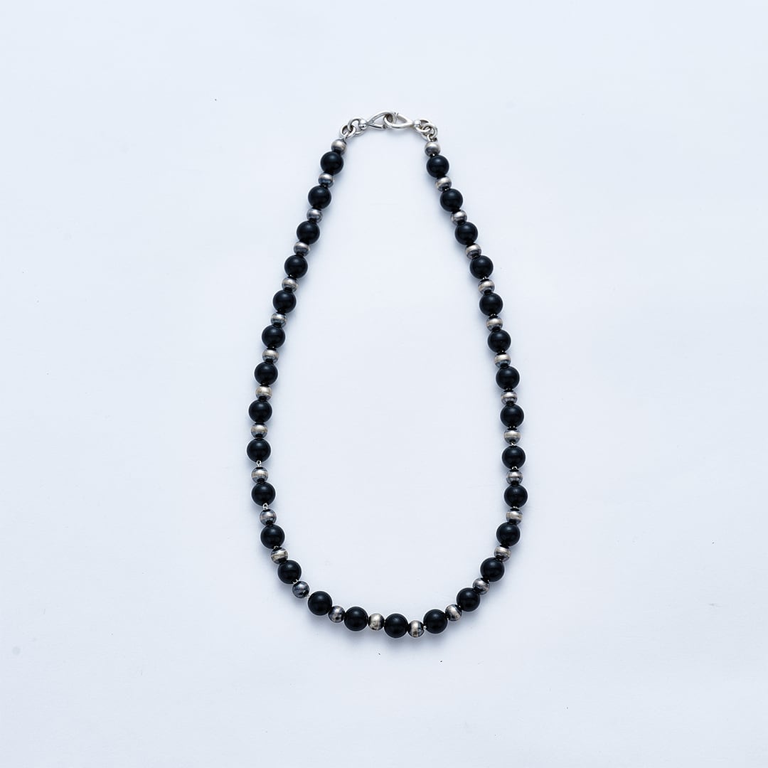 C-049 Navajo Pearl Necklace(Black Tourmaline) (47cm)