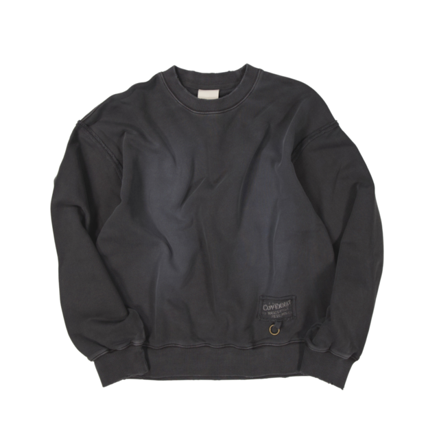 [UNDERMYCAR] Covernat X Undermycar Destroyed Patch Sweatshirt Charcoal 正規品 韓国ブランド 韓国通販 韓国代行 韓国ファッション アンダーマイカー 日本 店舗