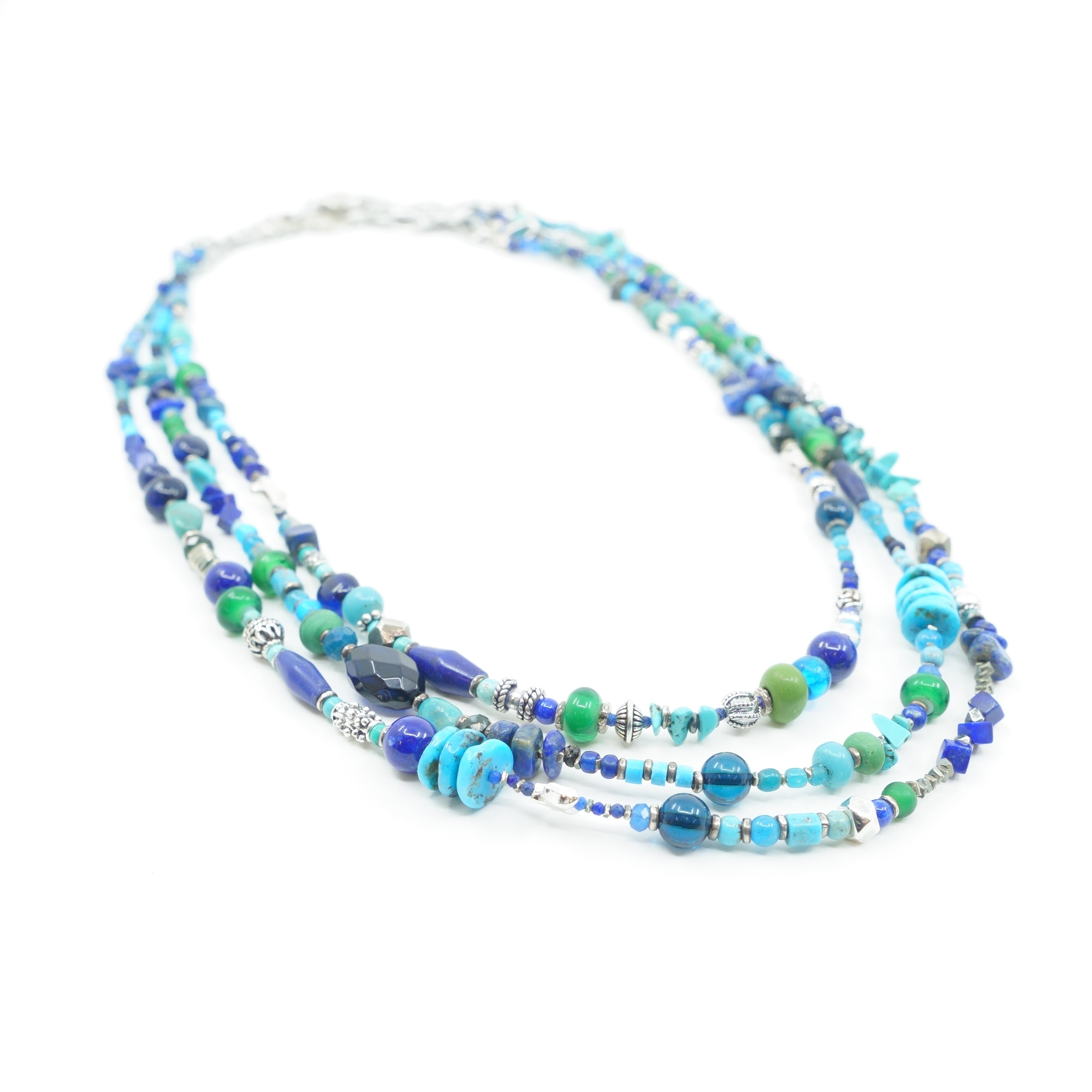 gunda<ガンダ>VEIN NECKLACE/B×G×S/B [ヴェイン ネックレス ブルー
