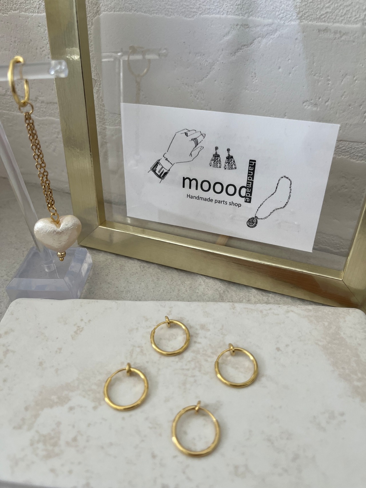 【1ペア】15mmステンレス製ゴールドクリップフープイヤリング/パーツ/サークル