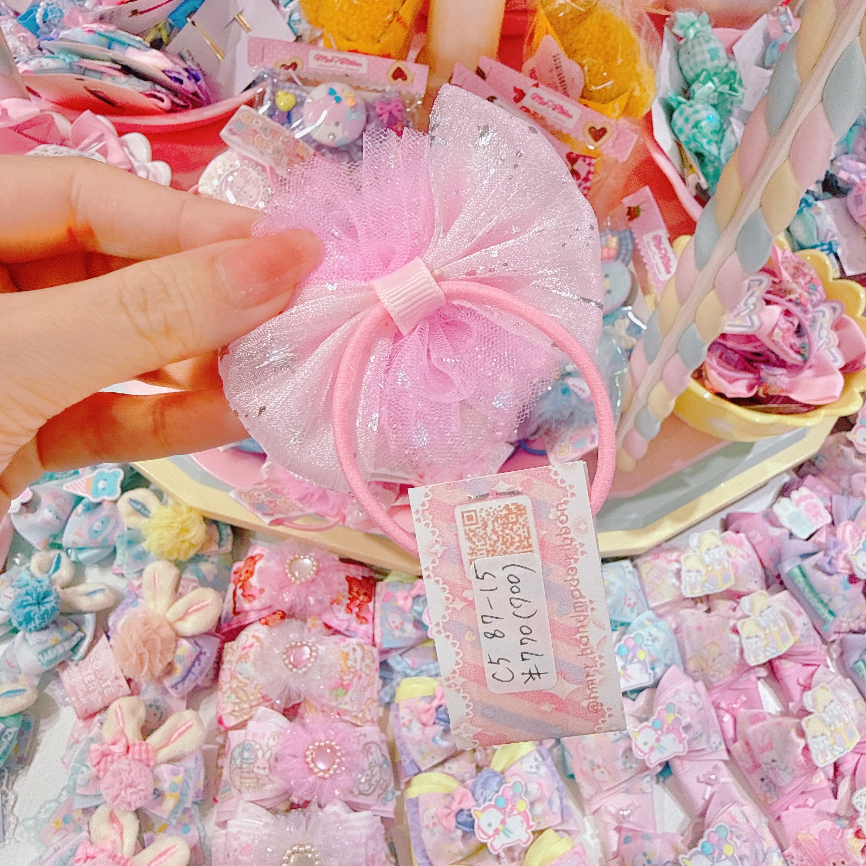 【C5】87-15くるみボタンヘアゴム