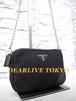 美品◆PRADA プラダ CANAPA カナパ クロスボディ チェーンストラップ デニム ミニ ショルダー バッグ ポシェット ポーチ 黒◆ レアモデル