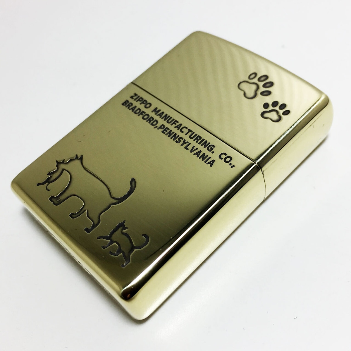 Soppo Cat ZIPPO ジッポー 猫 Cat series 真鍮メッキ 2BI-CAT2 | ジッポヤ