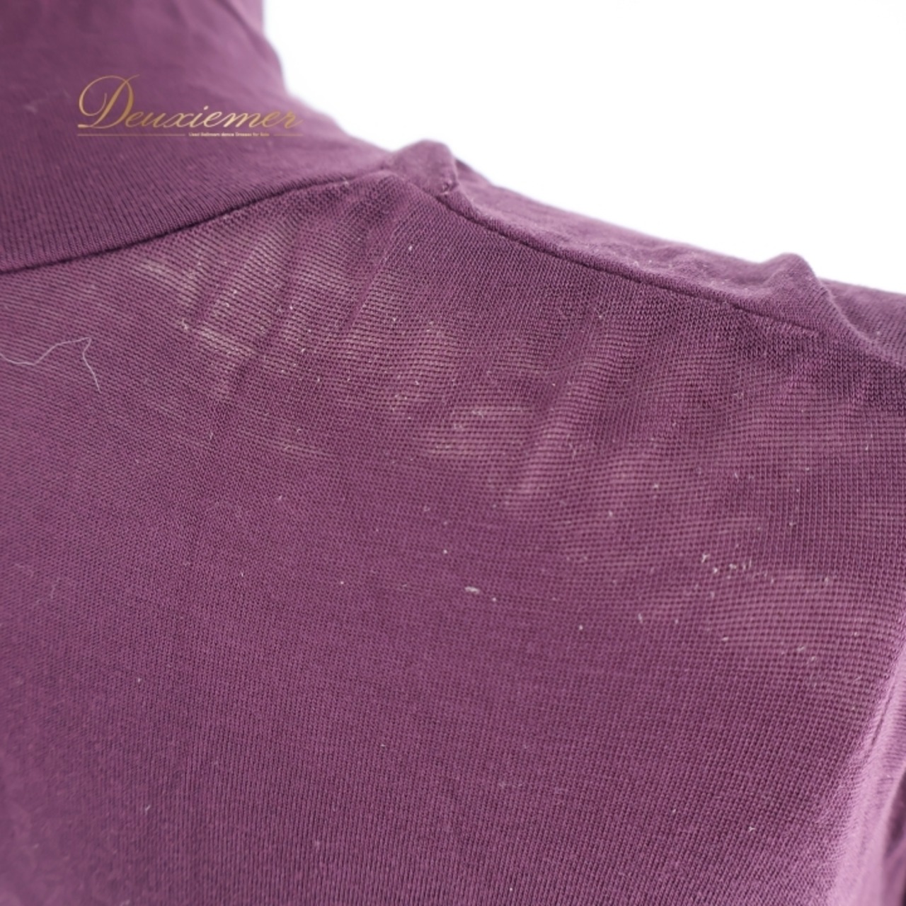 レディース トクコプルミエヴォル TOKUKO 1er VOL トップス ブラウス パープル系 無地 シンプル 伸縮 ストレッチ 日本製 ハイネック タートルネック 上品 カジュアル 普段着 かわいい レディースファッション