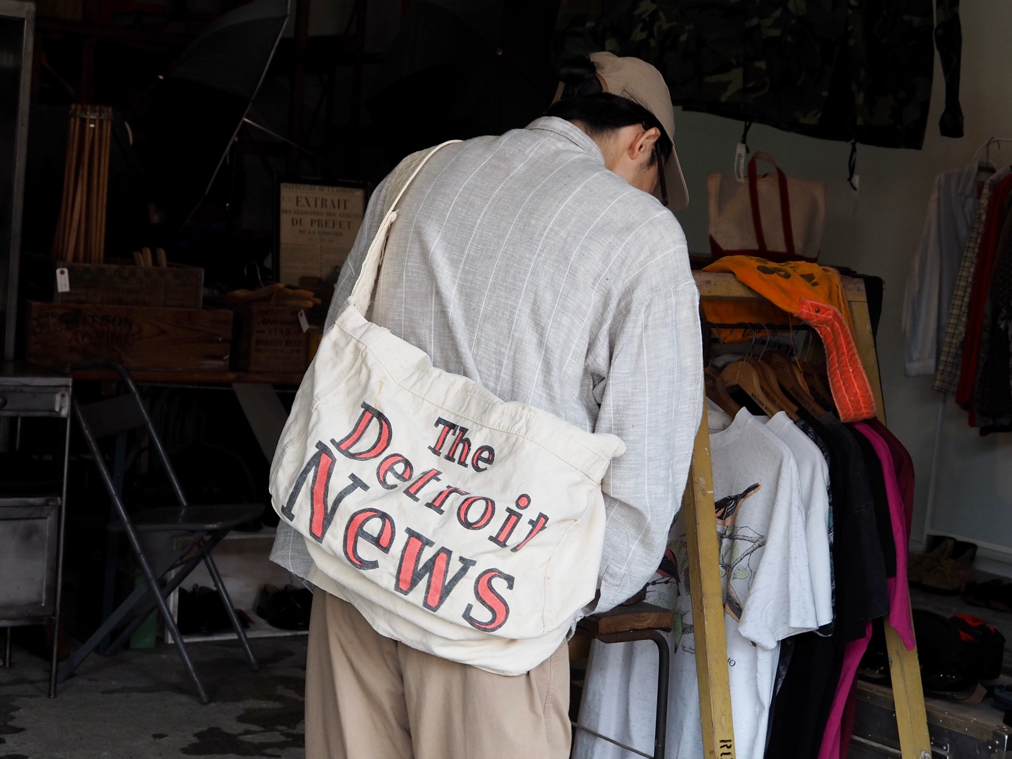 “THE Detroit News” Vintage canvas newspaper bag