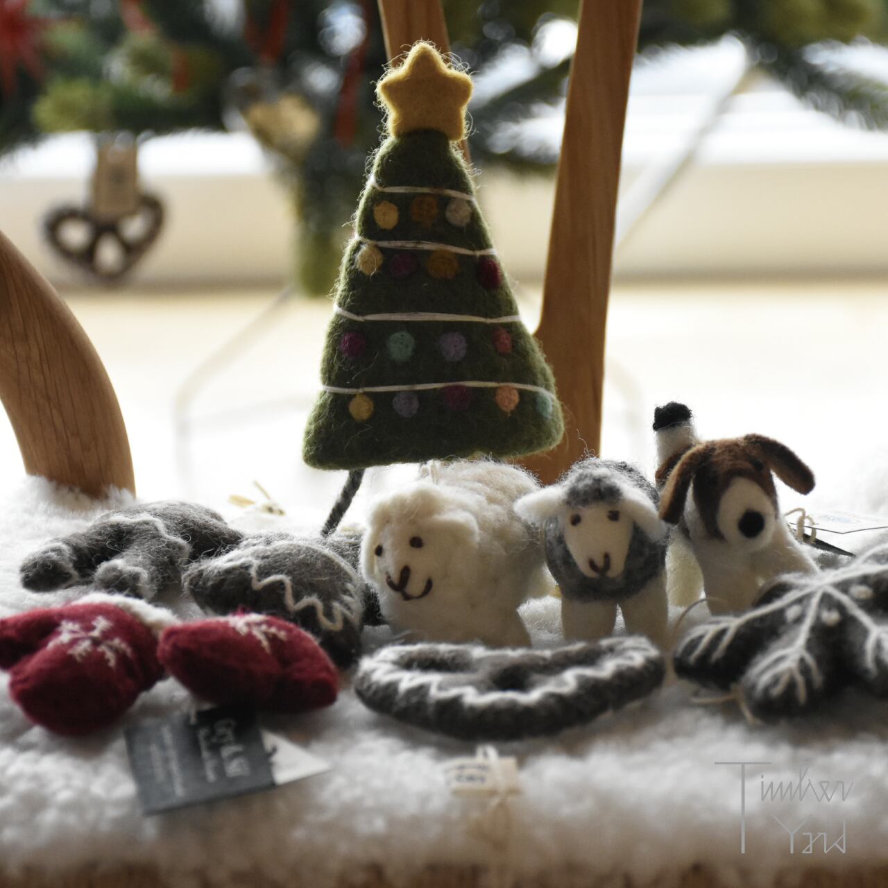 ヴィンテージ　モールのクリスマスツリー&ミニひつじ ONLINE限定】ふわふわヒツジ ミニ グレー / 羊毛フェルトオーナメント