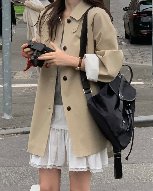 (即納) vergamot / half trench coat 3color