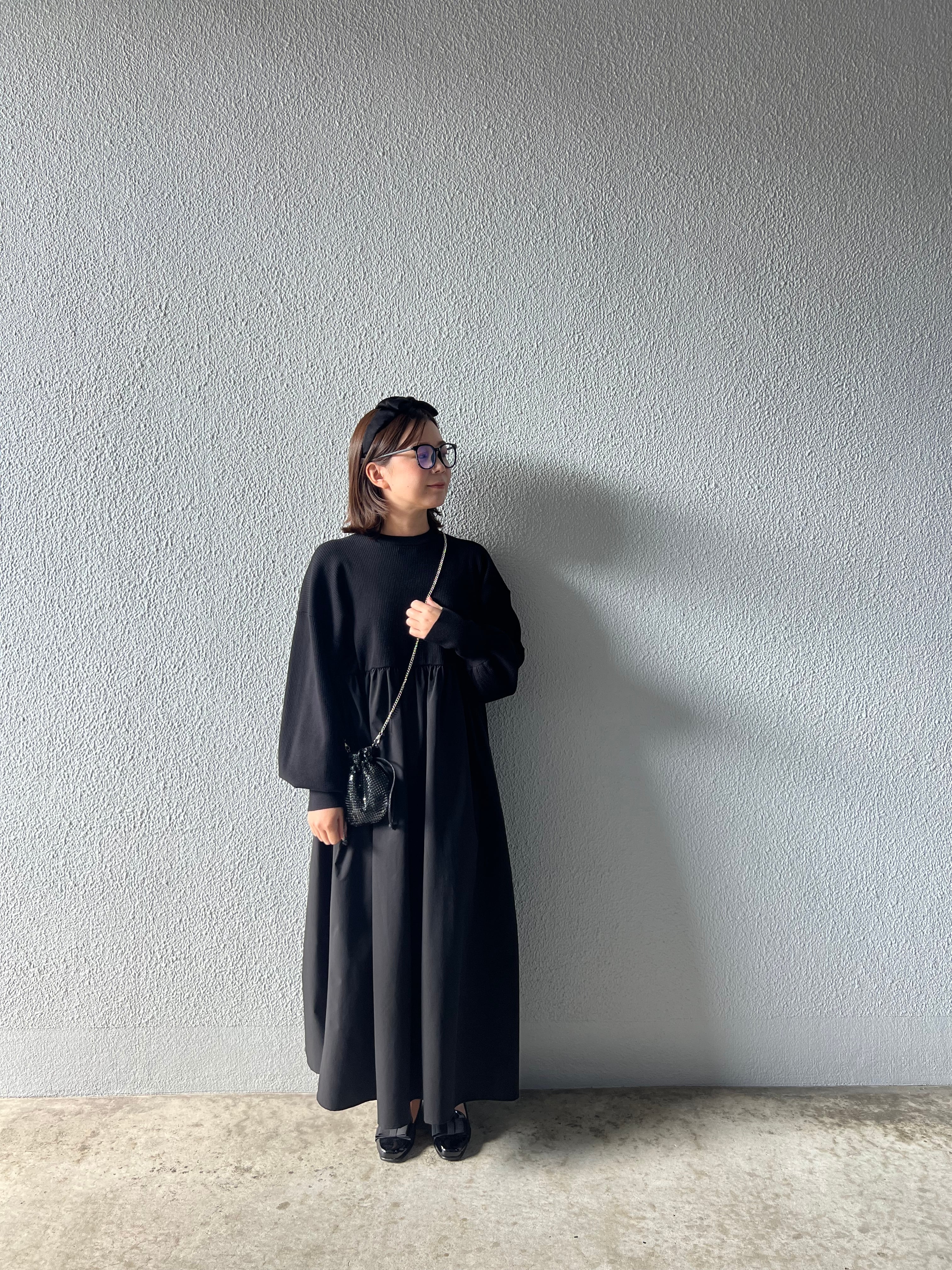 【PASSIONE】異素材ドッキングワンピース 546102