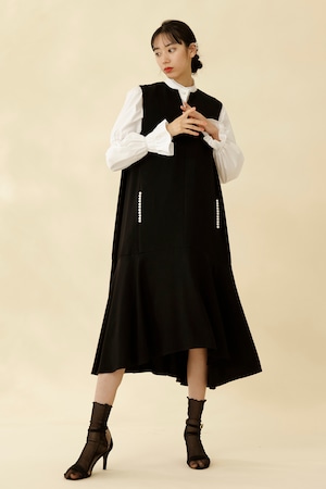 Pearl Frill Dress　BLACK