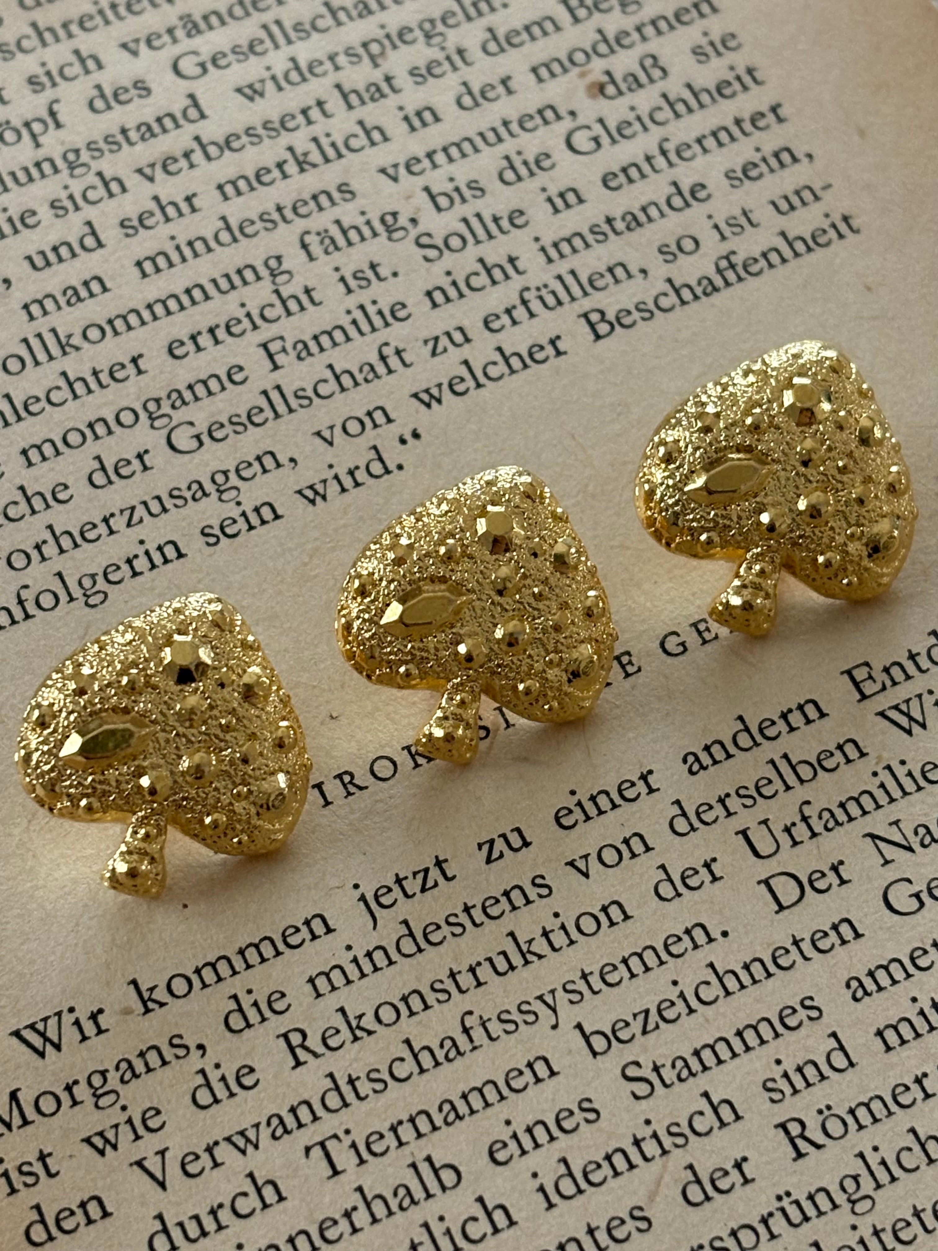 17mm Japanese Vintageボタン ゴールド スペード レトロボタン アクセサリーパーツ デコレーション材