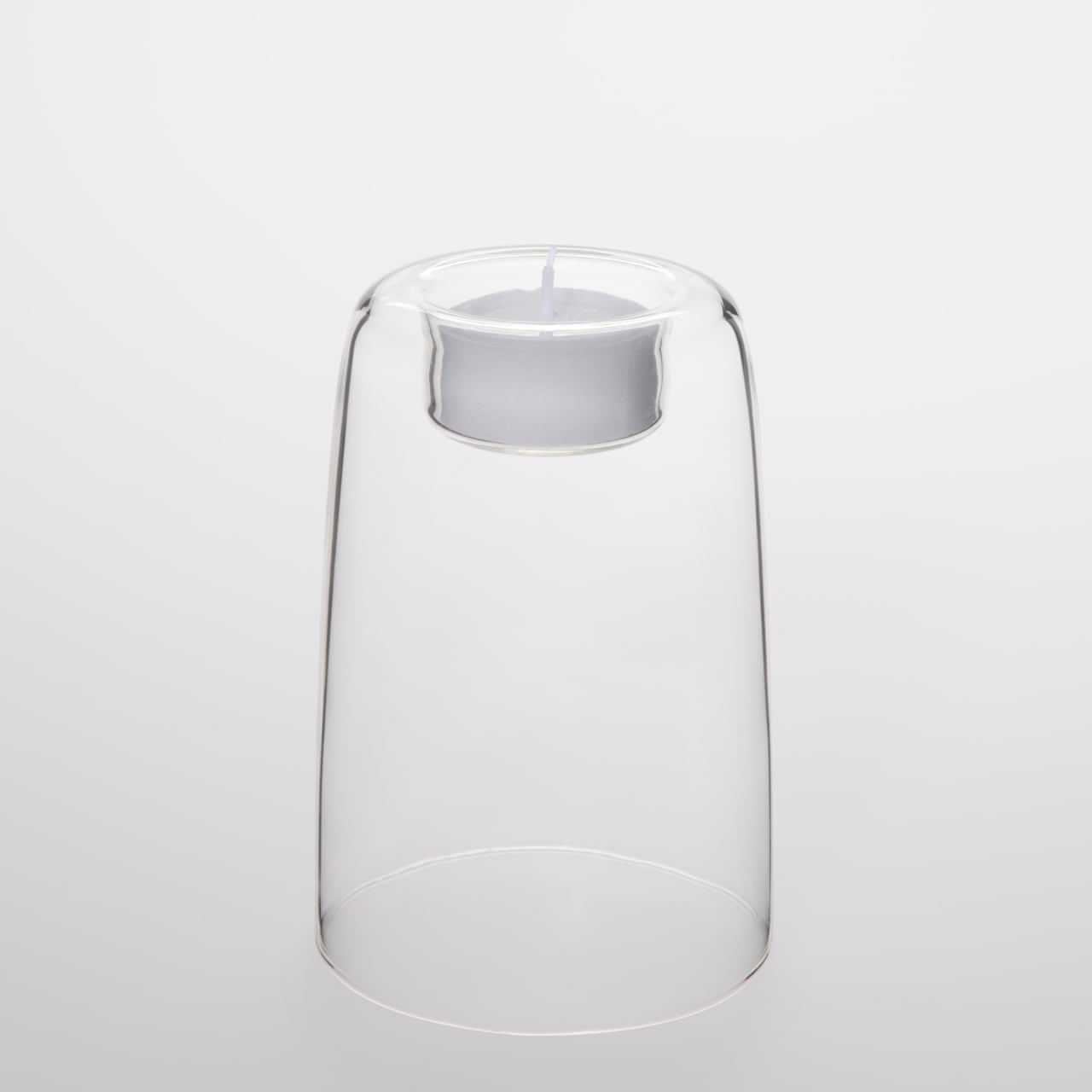耐熱ガラスのキャンドルホルダーH=120mm》Heat-resistand Glass Candle