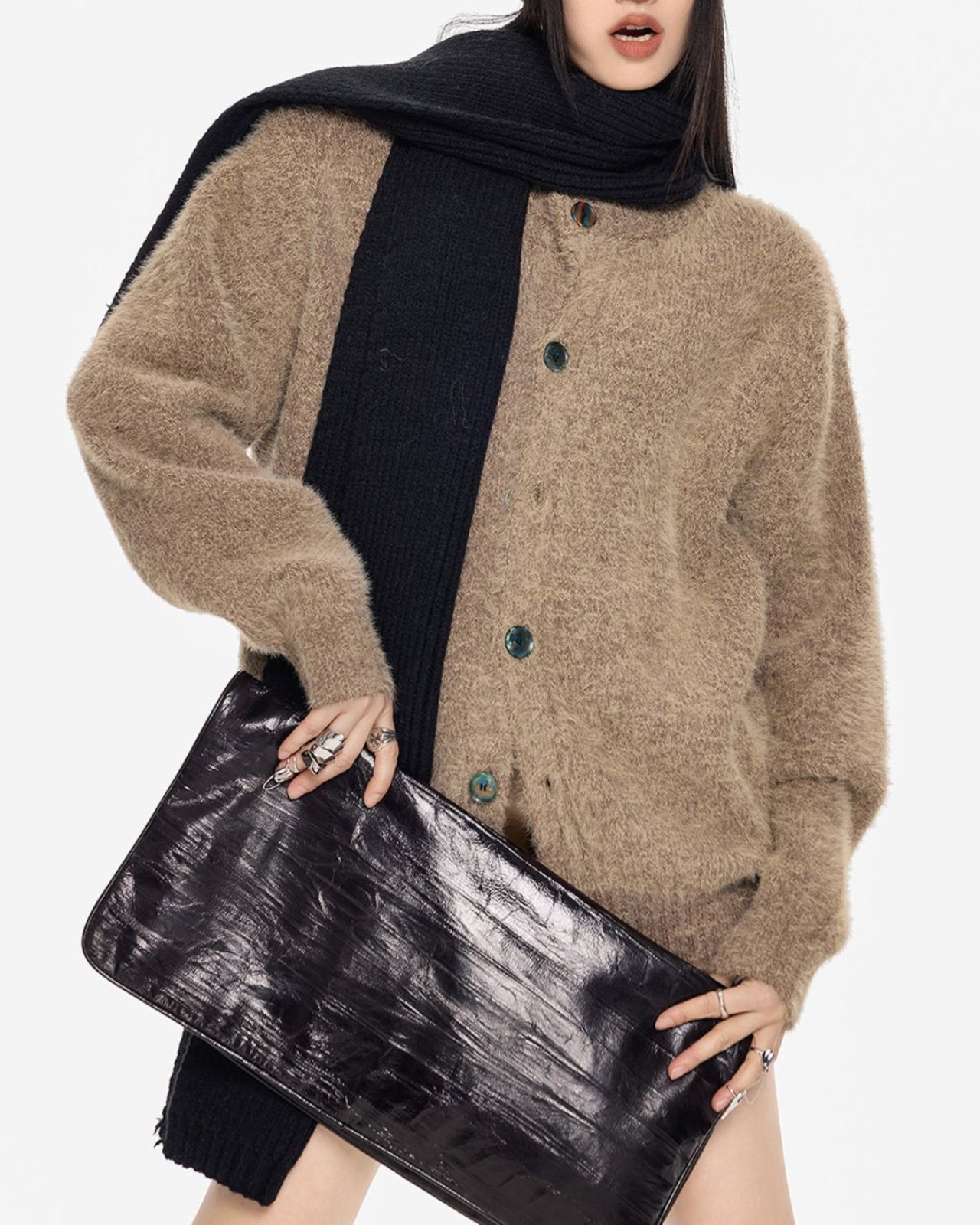 ボタンフロントニットカーディガン 3color A0758 - 18