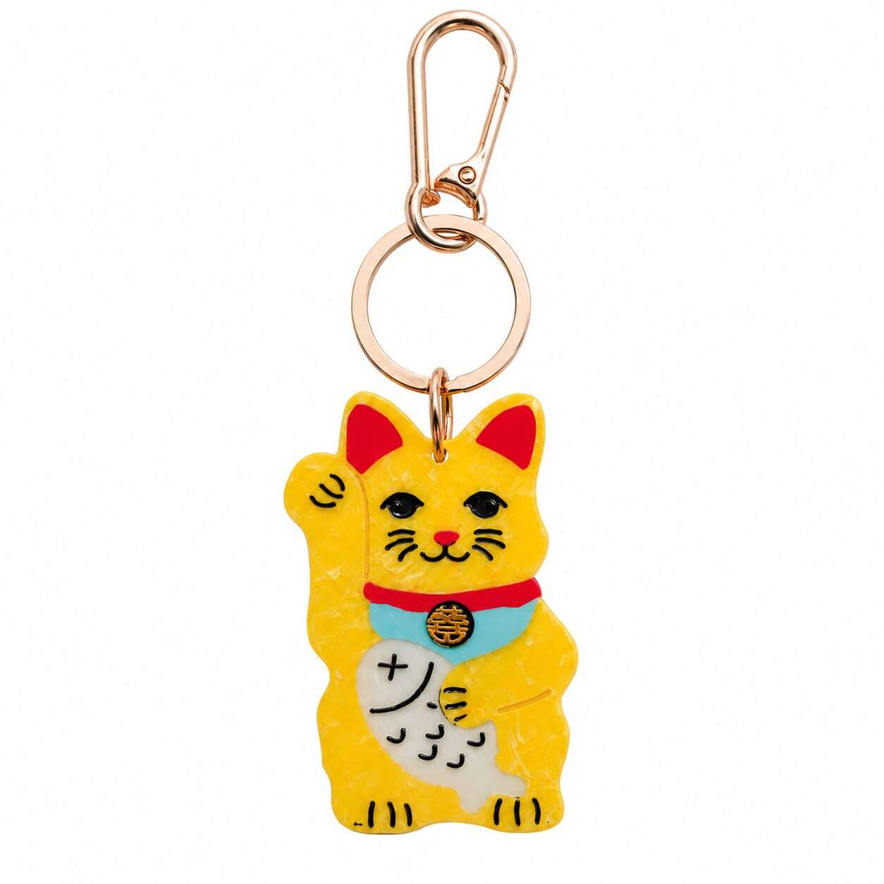 福 招き猫 】開運 キーホルダー 幸運を呼ぶ 縁起物チャーム 金運 招福