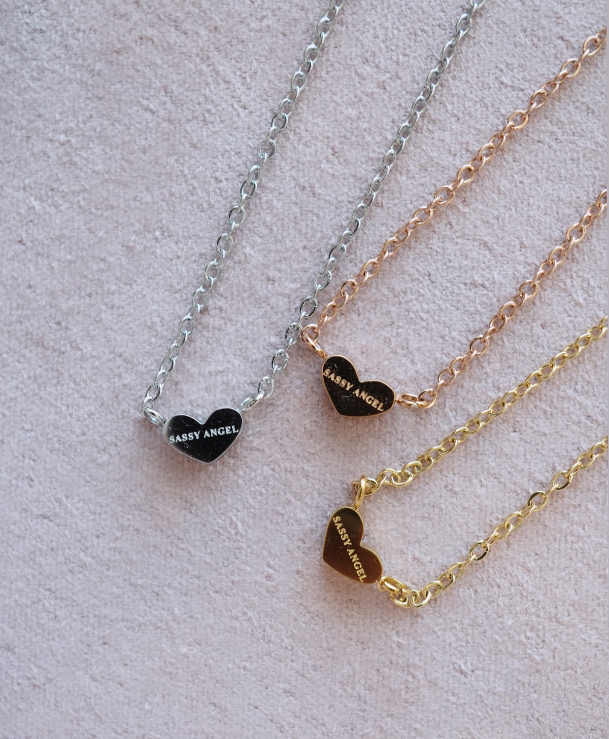 birth stone heart necklace ピンクゴールド [234] | SASSY ANGEL