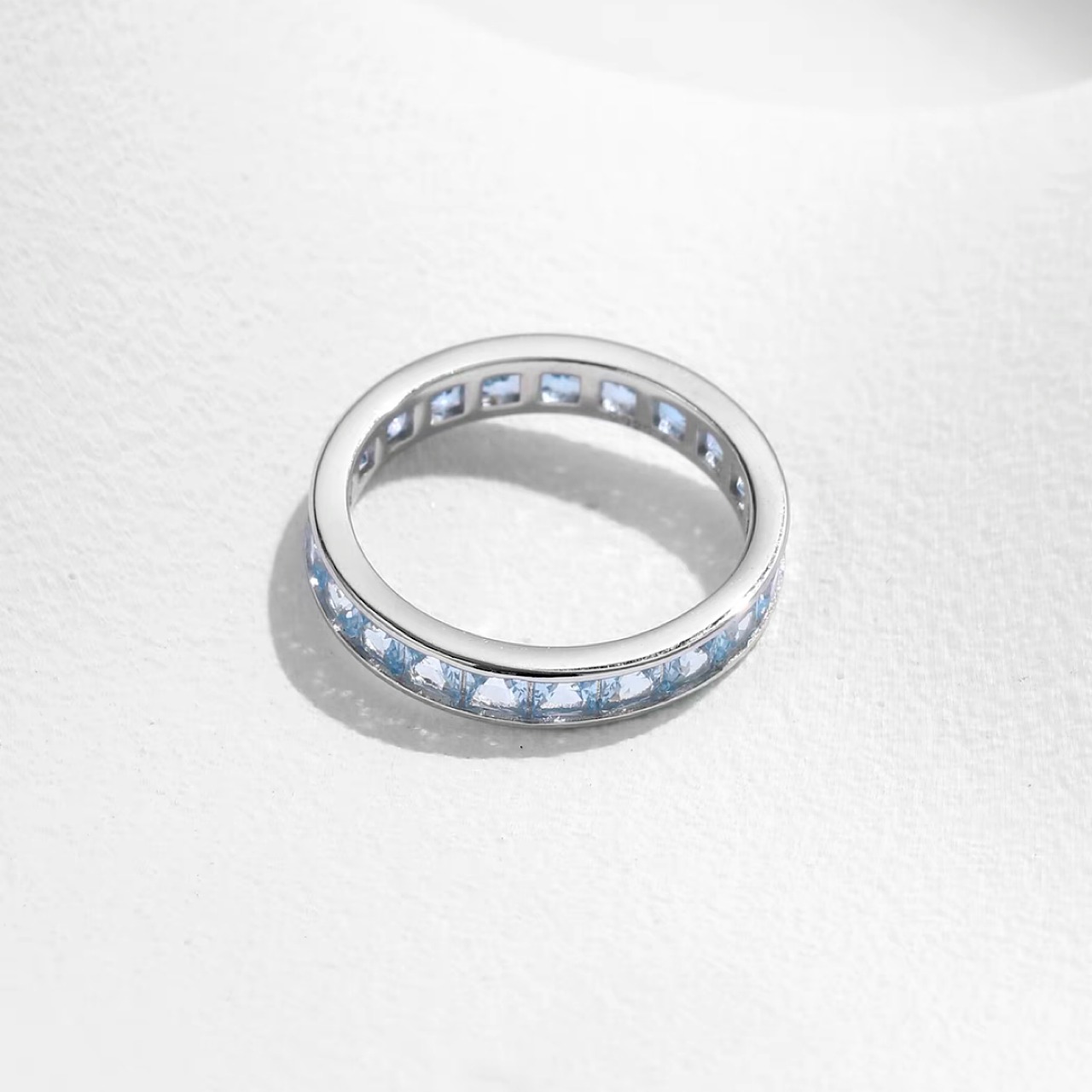 指輪 おしゃれ ブルー キラキラ シルバー リング[101] - 5