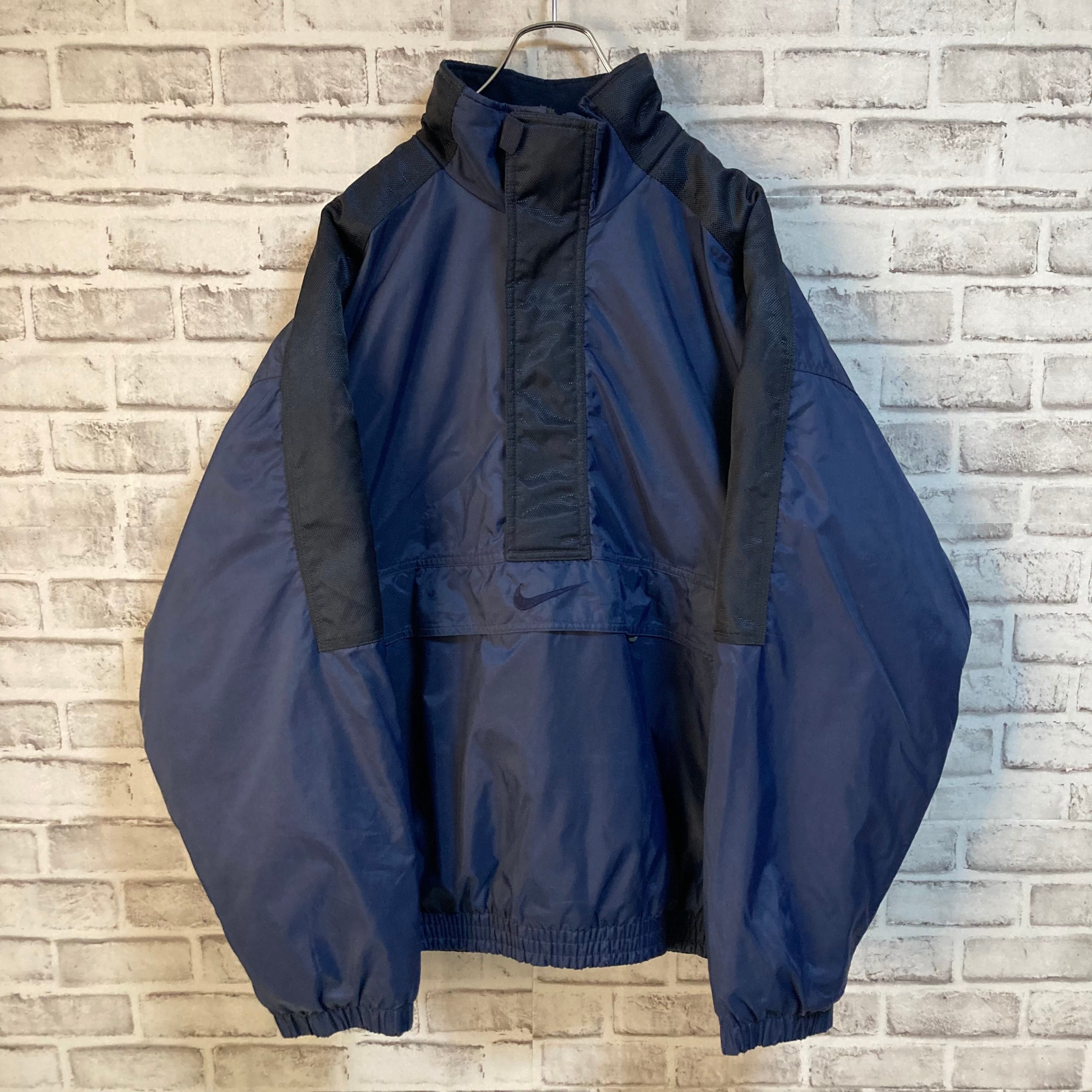 【NIKE】90s Heavy Halfzip Nylon Jacket L USA規格 ナイキ 銀タグ